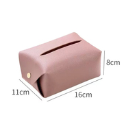 Boîte à mouchoirs personnalisée en cuir PU rose poudré, pliable à clipser, vente en gros B2B, directement de l'usine