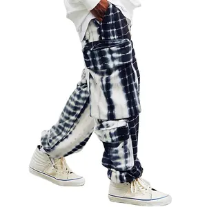 New Fashion Style Tie Dye Print Pattern Pants Nice Loose Elastic Waistband Pockets Custom Joggers