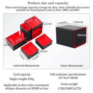 Tour à dés portable pliable en cuir personnalisé FX avec plateau et boîte de rangement magnétique pour DND RPG - Product Image 6