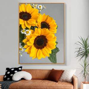 Venta al por mayor <span class=keywords><strong>precio</strong></span> barato marco de madera hermosas flores imagen DIY <span class=keywords><strong>pintura</strong></span> por números para adultos - Product Image 2