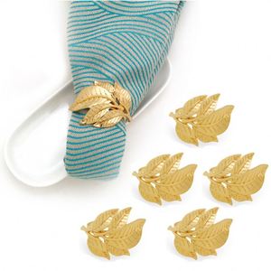 Prêt à expédier des ronds de serviette en or en forme de feuille pour les mariages/fête/Noël - Product Image 1