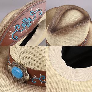 Chapeau de cowboy vintage brodé de fleurs, tendance pour hommes et femmes, idéal pour les fêtes, la pêche, les loisirs et les activités de plein air, vente en gros - Product Image 3