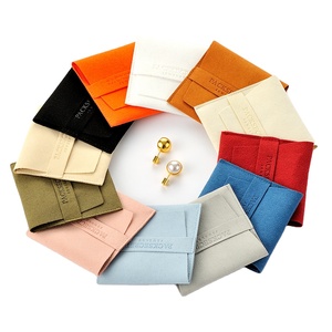 PackSecret Wholesale Customizable 0.6mm Microfiber Suede Pocket Pouch Storing Necklaces Jewelry LOGO Printing <b>Envelopes</b> <b>Gift</b> Bag - Product Image 1