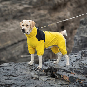 Escote ajustable pecho 4 piernas grande mascota lluvia perro ropa chaqueta Poncho reflectante a prueba de viento impermeable lluvia abrigo <span class=keywords><strong>para</strong></span> <span class=keywords><strong>perros</strong></span> - Product Image 5