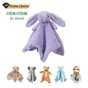 Custom New Arrival Soft Comfortable Baby Security BlanketDoll Baby Soothe Doudou Comforter Newborn Towel Bunny Baby Comforters