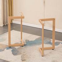 Support de pied de table en bois massif, en fer forgé usiné CNC, métal sur mesure pour bureaux informatiques et de conférence - Design moderne et épuré