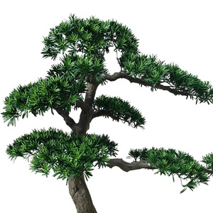 Cây thông Bonsai nhân tạo bằng nhựa giả thật, làm thủ công, màu xanh lá cây, chất liệu sợi thủy tinh, kích thước lớn, dùng trang trí nội thất nhà hàng. - Product Image 5