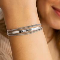 Gelang Rantai Ular Fashion Bahan Stainless Steel Tahan Air, Batang Kosong untuk Ukiran Nama/Huruf Kustom, Hadiah untuk Wanita & Pria