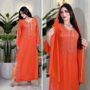 Zifeng OEM abiti <span class=keywords><strong>etnici</strong></span> musulmani vestito lungo strass lucido tessuto islamico Abaya - Product Image 3