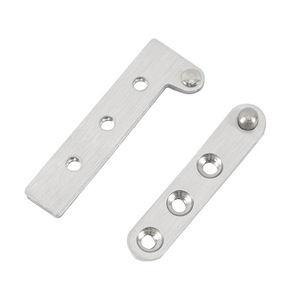 Bisagra de acero inoxidable para puerta giratoria de 180 grados, diseño minimalista con acabado cepillado y 4 orificios - Product Image 1