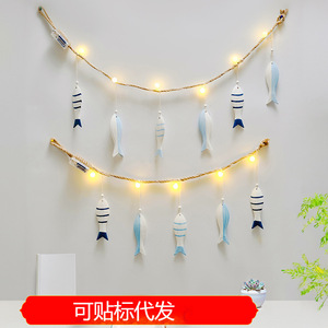 LED <b>Light</b> Strings Fish Pendant Indoor Bedroom Decoration Mediterranean Ocean Style Night <b>Light</b> Plastic Material 25000 Hours - Product Image 5