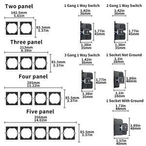 Interrupteurs et prises murales WESA ultra-minces à bouton-poussoir EU 1/2/3 voies, prise Ethernet RJ45 <span class=keywords><strong>TV</strong></span>, combinaison libre, design moderne et luxueux - Product Image 5
