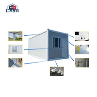 Maison conteneur préfabriquée détachable de 20 pieds Petites maisons en bois et en acier avec panneau sandwich pour bureau à vendre pour entrepôts
