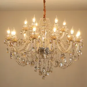Luxus moderne Goldglas K9 Kristall Kronleuchter Beleuchtung Innen Wohnzimmer LED Kronleuchter Pendel leuchten