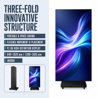 Écran publicitaire LED portable Viishow5.0 pliable en trois parties P1.86 pour intérieur, garantie de 2 ans, 500 cd, profondeur de couleur 16 bits