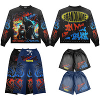 T-shirt personnalisé DTF DTG avec logo Hip Hop en coton surdimensionné, impression numérique, streetwear pour le lancement de la marque POD