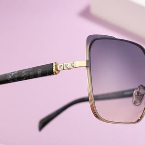 Partagas แว่นกันแดดแฟชั่นสำหรับผู้หญิงแว่นกันแดด UV400กรอบโลหะขนาดใหญ่ออกแบบโลโก้ได้ตามต้องการ - Product Image 2