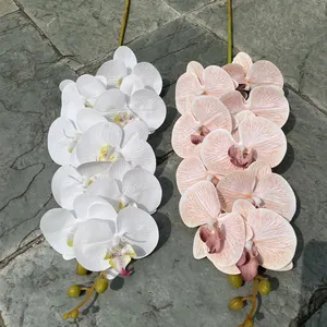 Nude Color Single Stem Wholesale Real Touch White Orchid Flowers Artificial Phalaenopsis Blue Orchids For Wedding Decor