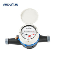 Compteur d'eau multi-jets en plastique BMAG OEM MID IP68 R160 190mm avec cadran à 45 degrés, standard ISO4064, filetage BSP, godet en cuivre