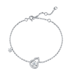 Pulsera de Moissanita de Plata Esterlina 925 con Forma de Calabaza Wu Lou, Cadena de Eslabones Brillantes con Símbolo de la Suerte para Mujer, Regalo de Joyería - Product Image 1