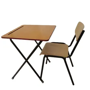 High Quality School Classroom Wood table Training Study Folding MDF Exam Study Table Desk With Pencil Groove