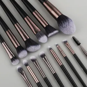 Mona Oem Factory Professional Black Eco-Friendly Makeup Brush Set Synthetic Hair Personal Logo For Lady
