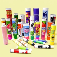 Tube d'emballage vide en aluminium-plastique pour chewing-gum, 9 ml, 12,7-35 mm, avec bouchon à vis, impression UV, service de personnalisation du logo