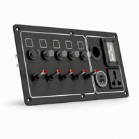 Panneau de commutation 5 voies 12V/24V avec fusibles, USB 30W PD3.0 QC3.0, voltmètre, prise DC, connecteur Anderson et prise AC DAMAVO