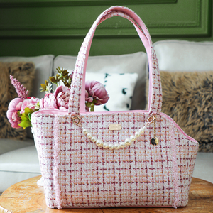 Borsa da Viaggio di Lusso in Tweed per Cani e Gatti di Design per Cuccioli e Gattini - Product Image 5