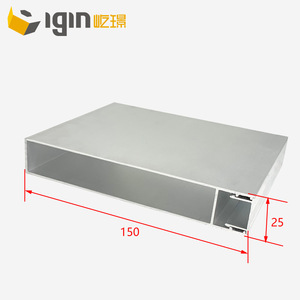 Tube plat en aluminium Igin 150 mm x 25 mm, profil ouvert pour l'industrie de la construction et de la décoration - Product Image 1