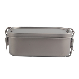 Airtight Leak Proof Single Tier 1 <b>Compartment</b> Simple Style Stainless Steel Rectangle Food Container <b>With</b> Lid - Product Image 1
