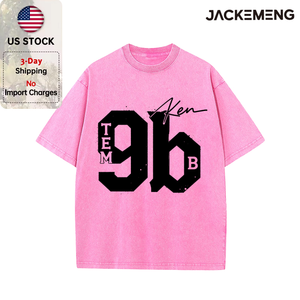 T-shirt rétro streetwear rose délavé oversize « 9b TEM » – Collection Signature – Vente en gros depuis l'entrepôt local aux États-Unis – Tee-shirt hip-hop à manches courtes - Product Image 4