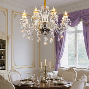 Luce classica del lampadario di cristallo della moderna Villa di lusso europea per la lampada pendente dell'hotel del salotto altezza regolabile appesa - Product Image 6