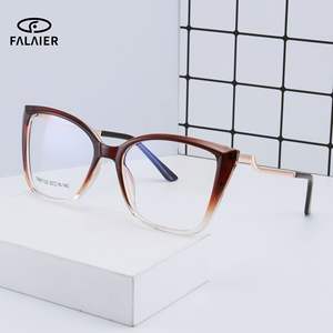 Montures de lunettes œil-de-chat TR90 transfrontalières, monture complète, protection anti-lumière bleue, unisexe, verres en acrylique, options de couleurs transparentes - Product Image 3