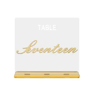 Leeres Acryl schild mit Goldst ändern Halter Klarer Spiegel Tisch karte Tisch nummer für Hochzeits feier Event