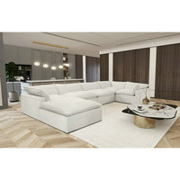 Juegos de sofás de lujo para sala de estar con plumas, sofás modulares Canape Divani de tela, sofá seccional en forma de U de 7 plazas