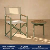 Meubles de jardin de style nordique pour villa, hôtel, camping, terrasse, tables et chaises pliantes, véranda, chaises en alliage d'aluminium haut de gamme