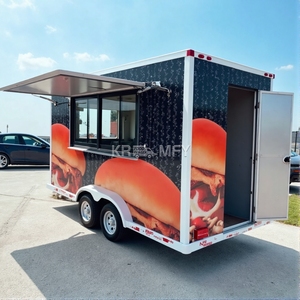 Camions de nourriture mobiles de style américain 2025, avec toit carré, pour la vente de glaces en plein air, avec toilettes et rampes - Product Image 3
