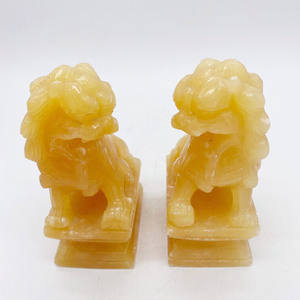 Fengshui pedra de cura natural do cão, amarelo <span class=keywords><strong>jade</strong></span> foo para decoração de casa, atacado, 2022 - Product Image 3