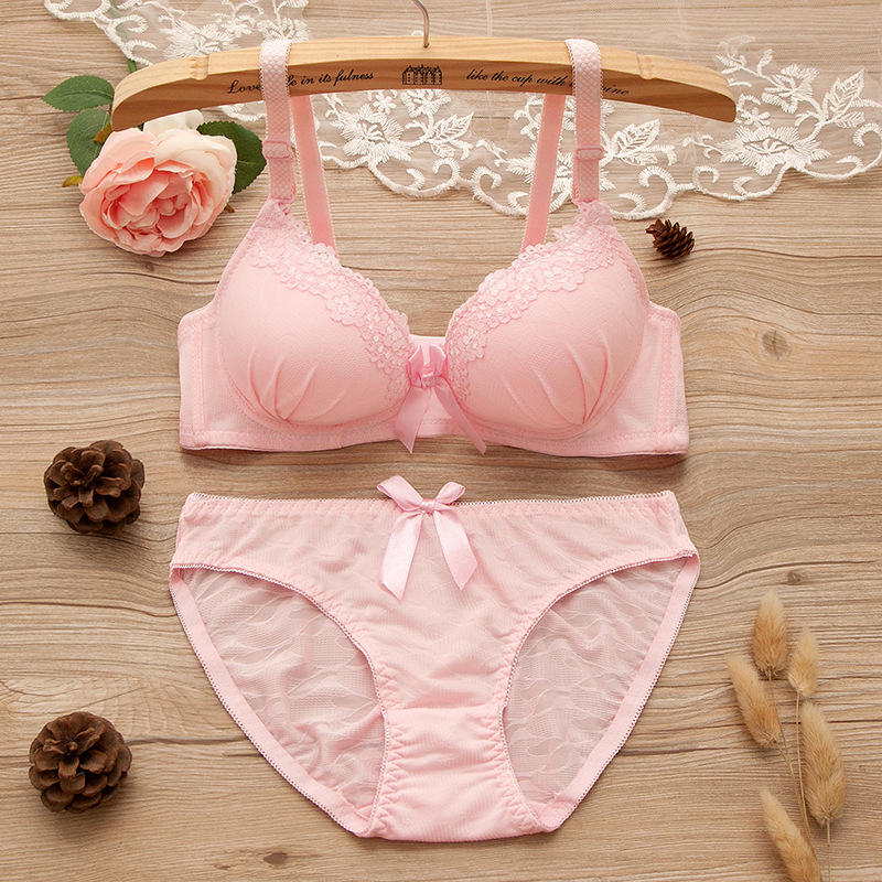 Wholesale Factory Women Sexy Lace Comfortable Breathable Women Seamless Wire Free Bra Set