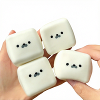 Jouet sensoriel anti-stress unisexe pour enfants et adultes, mini cube de tofu en forme de phoque, super doux et moelleux, format poche