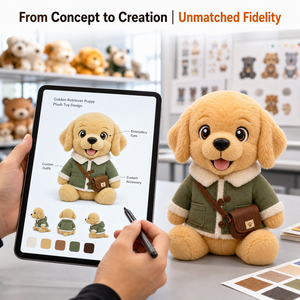 Fabricant de jouets en peluche personnalisés avec logo, <span class=keywords><strong>chiot</strong></span> <span class=keywords><strong>Golden</strong></span> <span class=keywords><strong>Retriever</strong></span>, cadeau de Noël, design sur mesure, jouet en peluche, jouet doux, OEM ODM, marque - Product Image 2