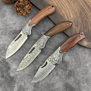 Coltello da tasca portatile con coltello pieghevole esterno in acciaio damasco ad alta nitidezza per il campeggio - Product Image 2