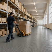 Revêtement de sol industriel en PVC antidérapant R9, résistant à l'usure de classe T, ignifuge B1, pour chariot élévateur 15 tonnes, AGV, entrepôt, sur mesure
