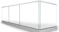 Système de balustrade sans cadre Balustrades et mains courantes en aluminium pour terrasse de balcon Canal de base en U en verre sans cadre en aluminium