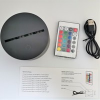 Lampe de base en acrylique avec télécommande USB RVB Base de veilleuse 3d Led