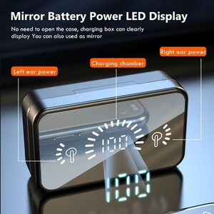 S20 TWS 9D Hifi Earphone layar sentuh cermin kontrol sentuh Earphone nirkabel Headphone Stereo tampilan Digital LED earbud - Product Image 4