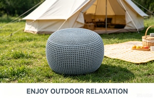 Pouf Ottoman Pieghevole e Impilabile in Maglia, Sgabello Morbido Regolabile Multifunzionale Portatile per Camera da Letto, Appartamento, Ingresso e Uso Esterno - Product Image 3