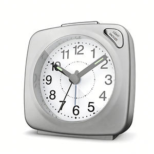 Réveil analogique compact carré argenté de 2,8 pouces le plus populaire avec cadran lumineux pour les voyages - Product Image 2