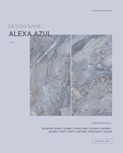 Alexa Azul 24x48 Azulejos de porcelana Colección de superficies pulidas último diseño de azulejos personalización disponible Azulejos 2x4 al por mayor - Product Image 1